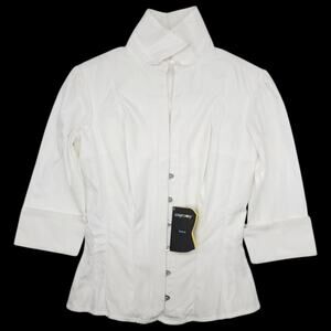 Corset Story Shirt Womens 30" Steel Boned Lace Up Back Fitted 4" Waist Reduction